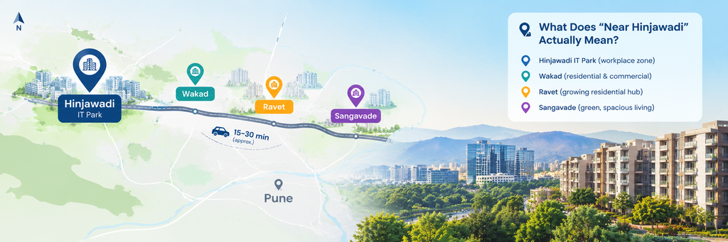 2 BHK flats near Hinjawadi location map