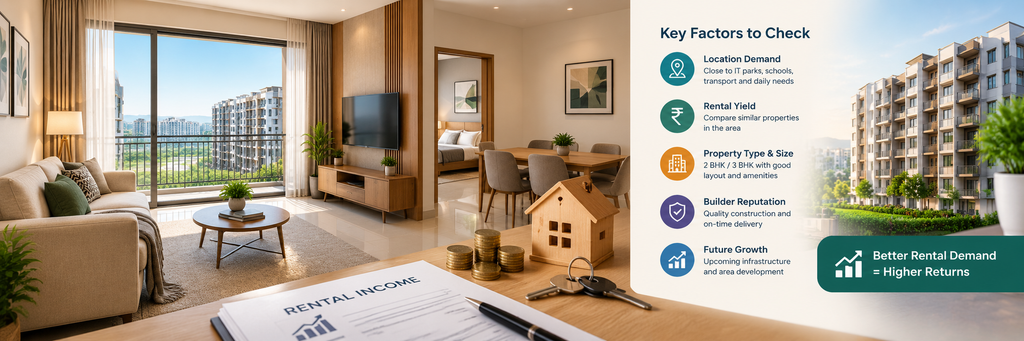 Modern 2 and 3 BHK apartment with rental investment concept